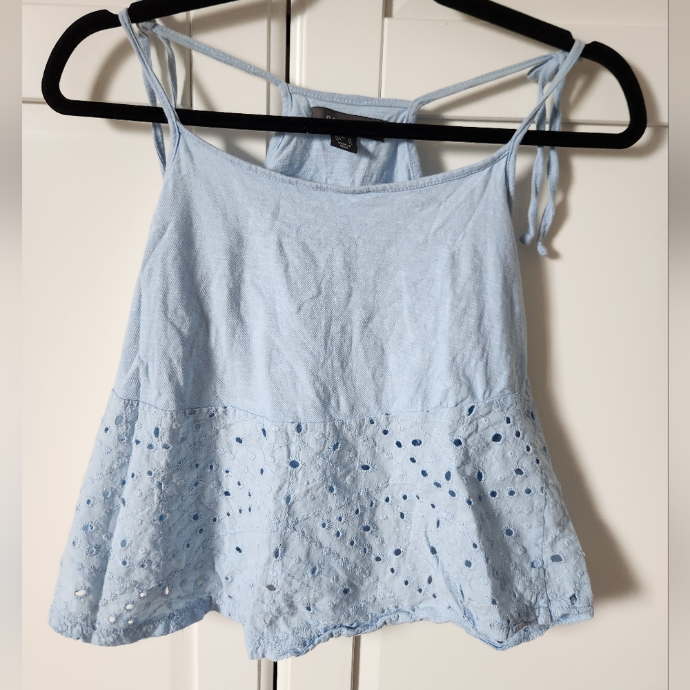 PRIMARK Light blue cute embroidered top  Size S